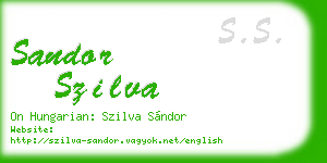 sandor szilva business card